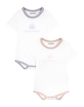 Gift set with 2 Dolce&Gabbana-print jersey babygrows - | Dolce & Gabbana