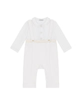 Jersey and piqué onesie with DG embroidery - | Dolce & Gabbana