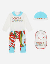 3-piece gift set in Carretto-print jersey - | Dolce & Gabbana