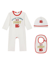 3-piece jersey gift set with Carretto print and contrasting piping - | Dolce & Gabbana
