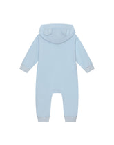 Hooded jersey onesie with long sleeves with patch and embroidery - | Dolce & Gabbana