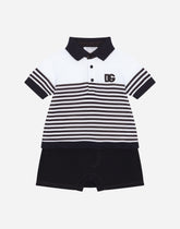 Piqué onesie with DG logo - | Dolce & Gabbana