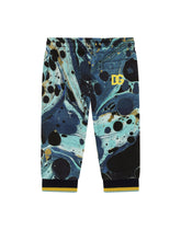 Jersey jogging pants with marbled print - | Dolce & Gabbana