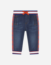 Stretch jersey denim jogging pants - | Dolce & Gabbana