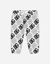 Jersey jogging pants with DG logo print - | Dolce & Gabbana