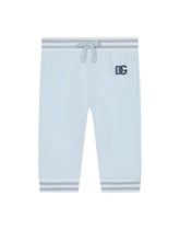 Cotton jersey jogging pants with DG logo print - | Dolce & Gabbana