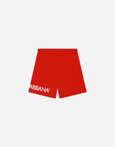 Jersey jogging shorts with logo print - | Dolce & Gabbana