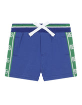 Jersey jogging shorts with DG logo band - | Dolce & Gabbana