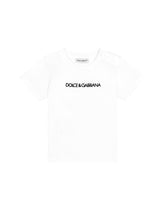 Jersey t-shirt with logo embroidery - | Dolce & Gabbana
