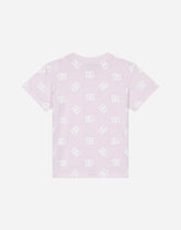 Jersey T-shirt with allover DG logo print - | Dolce & Gabbana