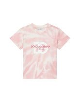 Tie-dye jersey T-shirt with DG logo print - | Dolce & Gabbana