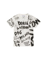 Jersey T-shirt with graffiti print - | Dolce & Gabbana