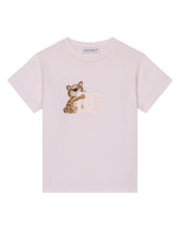 Jersey T-shirt with DG logo baby leopard print - | Dolce & Gabbana