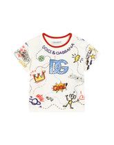 Jersey T-shirt with DG design print - | Dolce & Gabbana