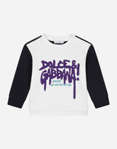 Jersey round-neck sweatshirt with DG sport patch - | Dolce & Gabbana