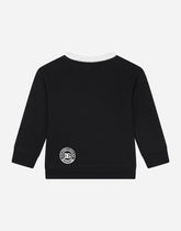 Jersey round-neck sweatshirt with DG sport patch - | Dolce & Gabbana