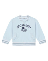 Zip-up jersey sweatshirt with logo print - | Dolce & Gabbana