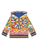 Zip-up jersey hoodie with Carretto print - | Dolce & Gabbana