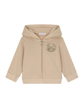 Zip-up jersey hoodie with coin print - | Dolce & Gabbana