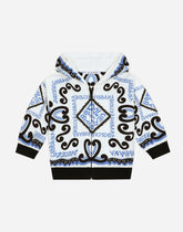 Zip-up hoodie with Marina print - | Dolce & Gabbana