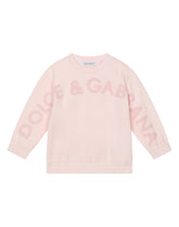 Round-neck sweatshirt with logo print - | Dolce & Gabbana
