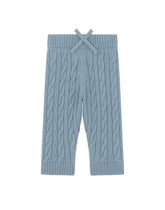 Cable-knit pants with DG logo patch - | Dolce & Gabbana