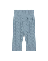 Cable-knit pants with DG logo patch - | Dolce & Gabbana
