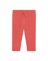 Cable-knit pants with DG logo patch - | Dolce & Gabbana