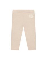 Knit pants with DG logo patch - | Dolce & Gabbana