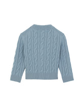 Cable-knit cardigan with DG logo patch - | Dolce & Gabbana