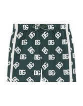 Nylon swim trunks with DG logo print - | Dolce & Gabbana