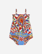Carretto-print poplin romper suit - | Dolce & Gabbana