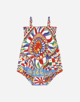 Carretto-print poplin romper suit - | Dolce & Gabbana