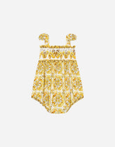 Yellow majolica-print poplin romper - | Dolce & Gabbana