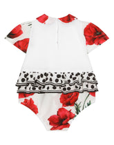 Poppy-print poplin and jersey romper suit - | Dolce & Gabbana