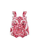 Majolica-print poplin romper suit - | Dolce & Gabbana