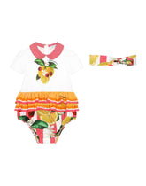 2-piece jersey and poplin gift set with lemon and cherry print - | Dolce & Gabbana