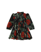 Long rose-print chiffon dress - | Dolce & Gabbana