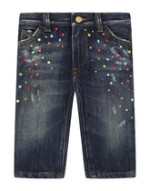 Jeans with multi-colored studs - | Dolce & Gabbana