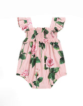 Rose-print poplin romper suit - | Dolce & Gabbana