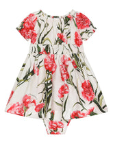 Carnation-print poplin dress - | Dolce & Gabbana