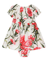 Carnation-print poplin dress - | Dolce & Gabbana
