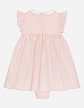 Poplin dress with baby leopard embroidery - | Dolce & Gabbana