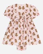 Poplin dress with baby leopard print - | Dolce & Gabbana