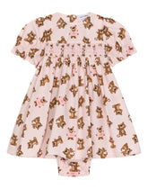 Poplin dress with baby leopard print - | Dolce & Gabbana