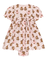 Poplin dress with baby leopard print - | Dolce & Gabbana