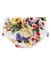 Poplin dress with bloomers and garden print - | Dolce & Gabbana