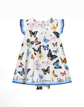 Poplin dress with butterfly print - | Dolce & Gabbana