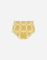 Poplin dress with yellow majolica print - | Dolce & Gabbana