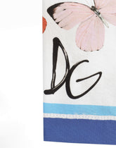 Striped poplin shorts with butterfly print - | Dolce & Gabbana